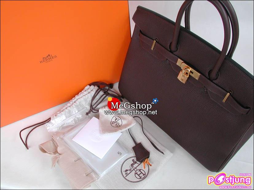 Hermes Birkin 35 หนัง Togo สีช๊อกโกแลต เข็มขัดทองราคา 330,000 บาท