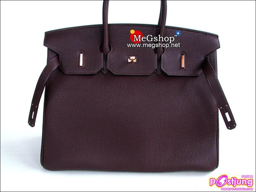 Hermes Birkin 35 หนัง Togo สีช๊อกโกแลต เข็มขัดทองราคา 330,000 บาท