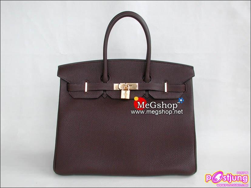 Hermes Birkin 35 หนัง Togo สีช๊อกโกแลต เข็มขัดทองราคา 330,000 บาท