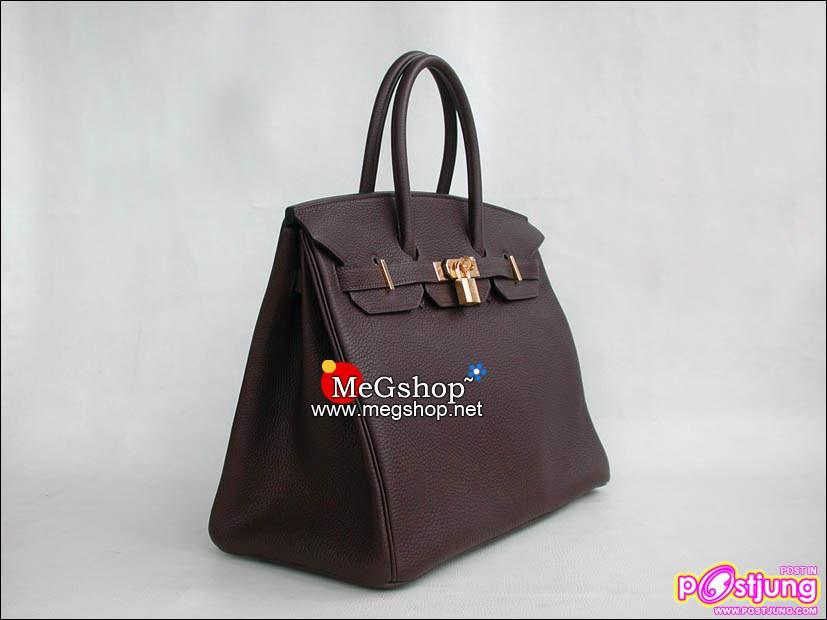 Hermes Birkin 35 หนัง Togo สีช๊อกโกแลต เข็มขัดทองราคา 330,000 บาท