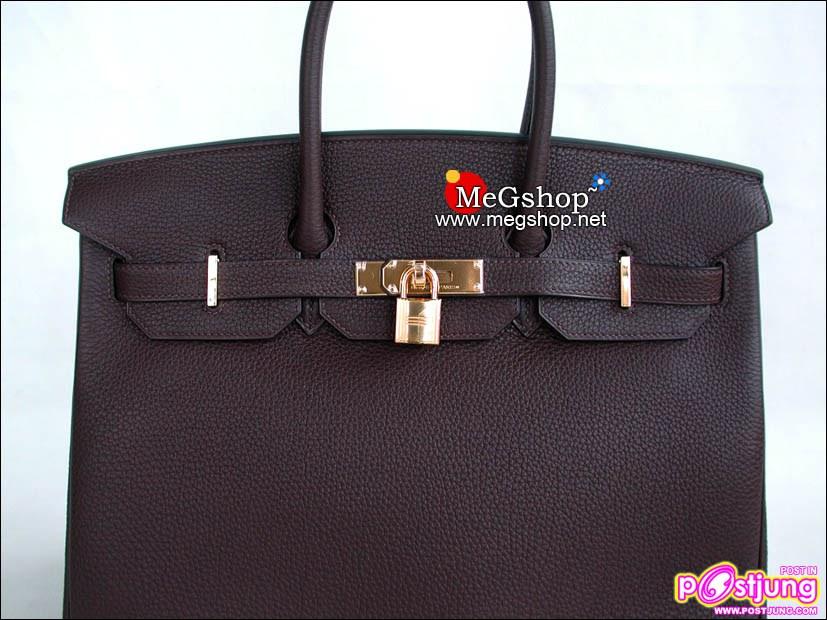 Hermes Birkin 35 หนัง Togo สีช๊อกโกแลต เข็มขัดทองราคา 330,000 บาท