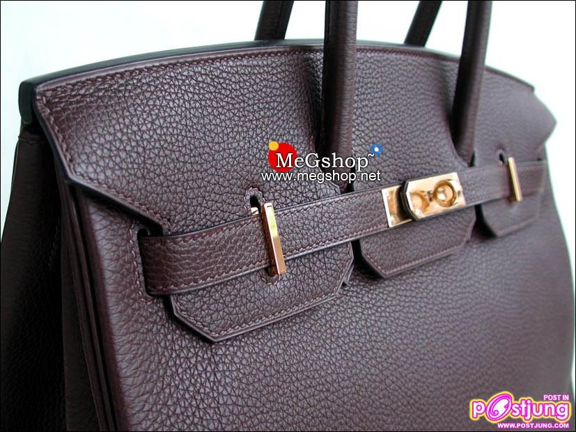 Hermes Birkin 35 หนัง Togo สีช๊อกโกแลต เข็มขัดทองราคา 330,000 บาท