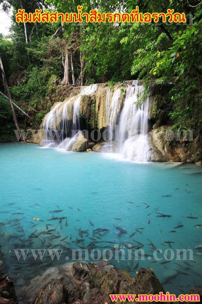 สัมผัสสายน้ำสีมรกตที่น้ำตกเอราวัณ
