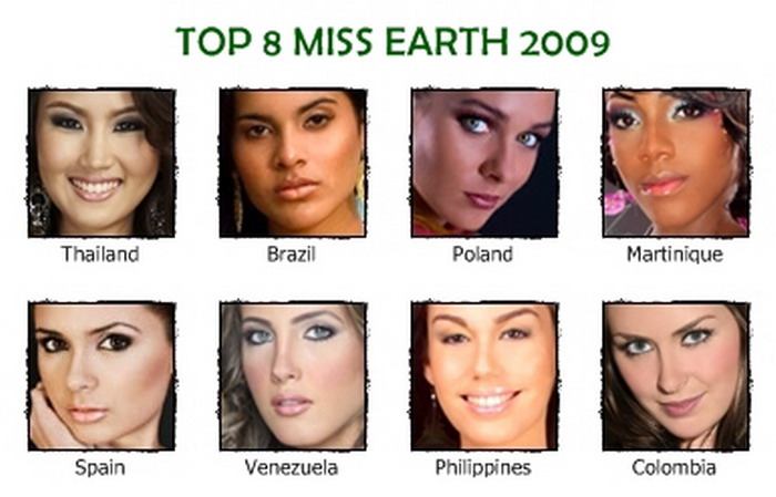สายสะพาย THAILAND เวที MISS EARTH 2009 - TOP 8 ปีนี้ TOP 4 เลยนะ