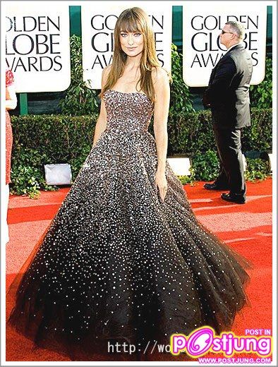 OLIVIA WILDE สวม เดรสสุ่ม แต่งคริสตัล สวยเด่น จาก Marchesa