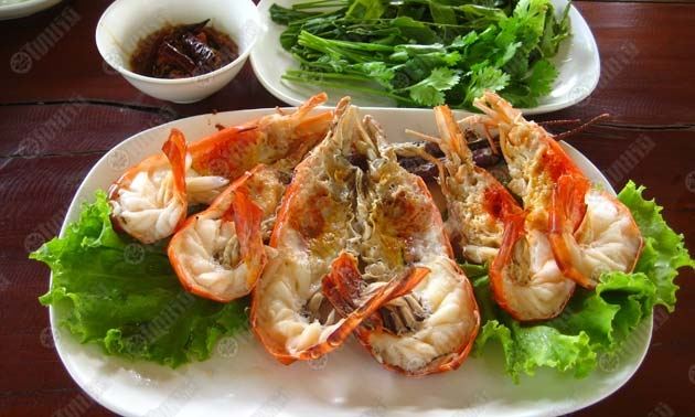 กุ้งเผาสะเดาน้ำปลาหวาน
