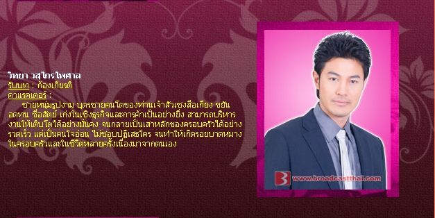 ตัวละครเรื่อง "ดอกส้มสีทอง" (มงกุฏดอกส้มภาค 2)