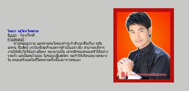 ตัวละครเรื่อง "มงกุฏดอกส้ม"