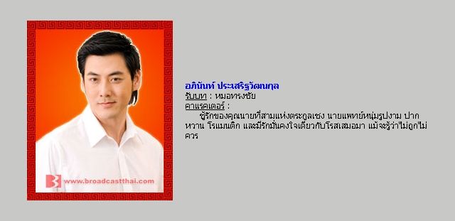 ตัวละครเรื่อง "มงกุฏดอกส้ม"