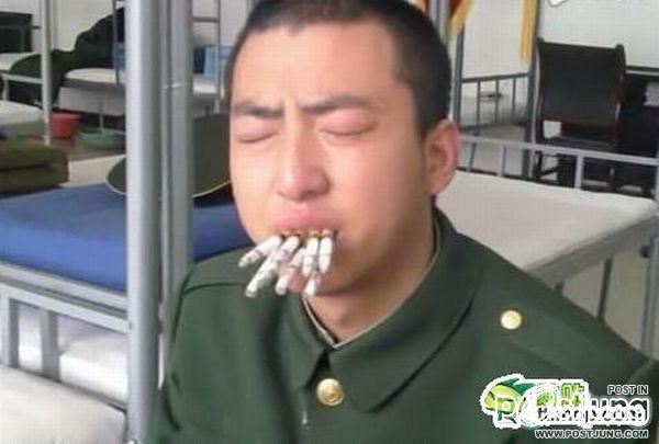 บทลงโทษ ทหารจีน ที่ชอบแอบสูบบุหรี่ ดูดบุหรี่ ทีละ 10มวน 18+ !!
