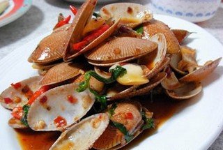 หอยลายผัดพริก