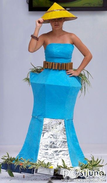 Plants and flowers to put on the body, spectacular ECO-fashion show