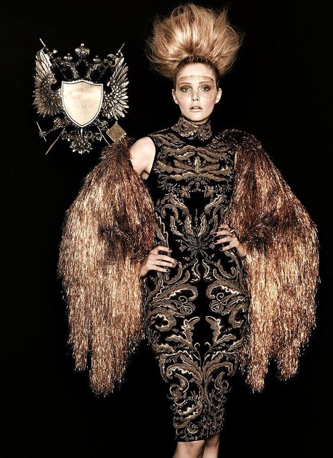 FLARE MAGAZINE: EMILY FOX, FINLAY MOORE & DANI IN "YOUR MAJESTY" BY PHOTOGRAPHER CHRIS NICHOLLS
