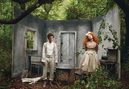 VOGUE: LILY COLE, ANDREW GARFIELD & LADY GAGA IN "HANSEL AND GRETEL" BY ANNIE LEIBOVITZ