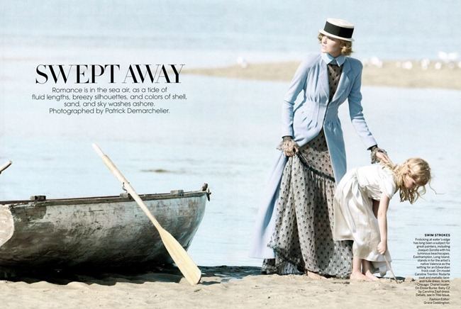 VOGUE MAGAZINE: CAROLINE TRENTINI IN "SWEPT AWAY" BY PHOTOGRAPHER PATRICK DEMARCHELIER