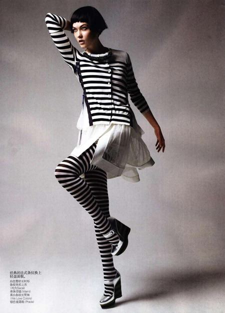 VOGUE CHINA: KARLIE KLOSS IN "GRAPHIC PLAY" BY PHOTOGRAPHER PATRICK DEMARCHELIER