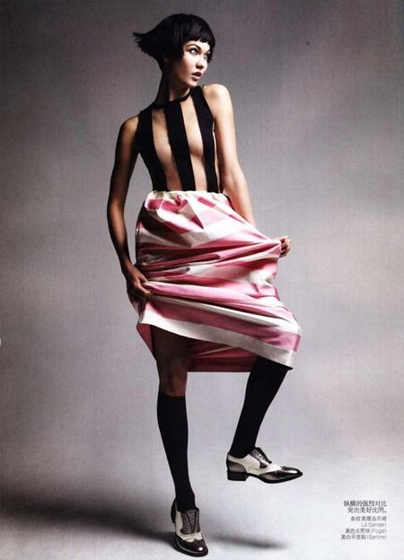 VOGUE CHINA: KARLIE KLOSS IN "GRAPHIC PLAY" BY PHOTOGRAPHER PATRICK DEMARCHELIER
