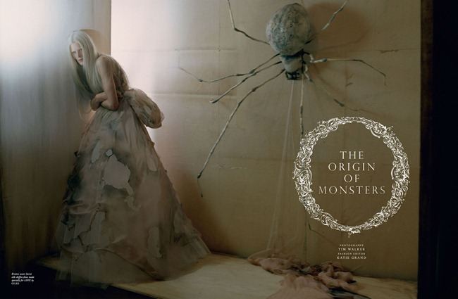 LOVE MAGAZINE: KRISTEN MCMENAMY IN "THE ORIGIN OF MONSTERS" BY PHOTOGRAPHER TIM WALKER
