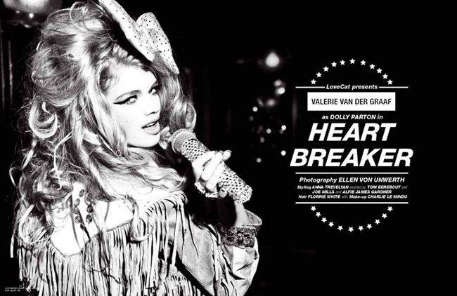 LOVECAT MAGAZINE: VALERIE VAN DER GRAAF IN "HEART BREAKER" BY PHOTOGRAPHER ELLEN VON UNWERTH