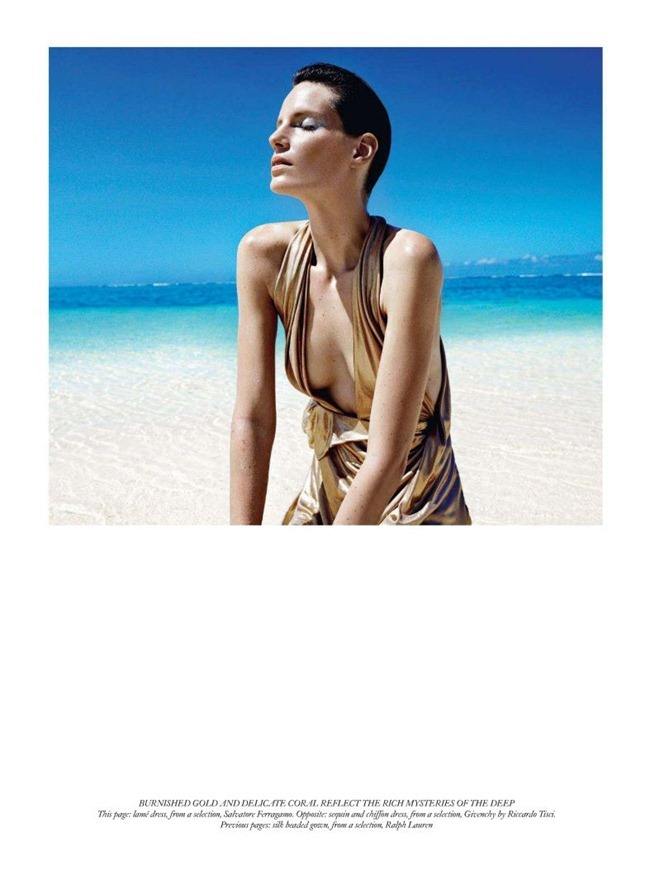 HARPER'S BAZAAR UK: IRIS STRUBEGGER IN "BEYOND THE SHIMMERING SEA" BY PHOTOGRAPHER HORST DIEKGERDES