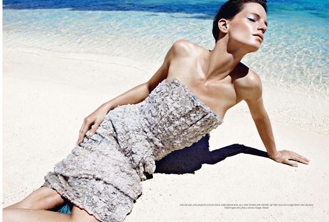 HARPER'S BAZAAR UK: IRIS STRUBEGGER IN "BEYOND THE SHIMMERING SEA" BY PHOTOGRAPHER HORST DIEKGERDES