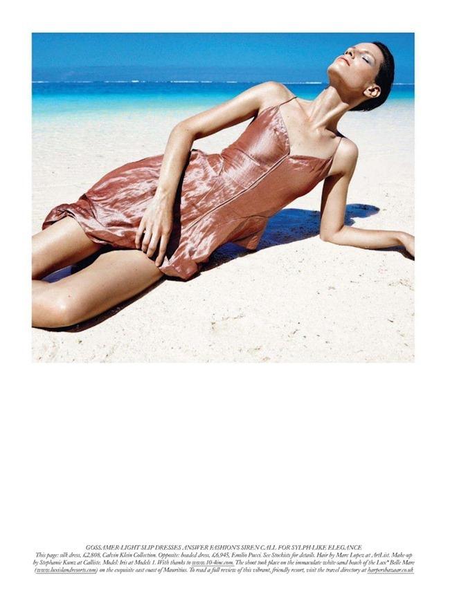HARPER'S BAZAAR UK: IRIS STRUBEGGER IN "BEYOND THE SHIMMERING SEA" BY PHOTOGRAPHER HORST DIEKGERDES