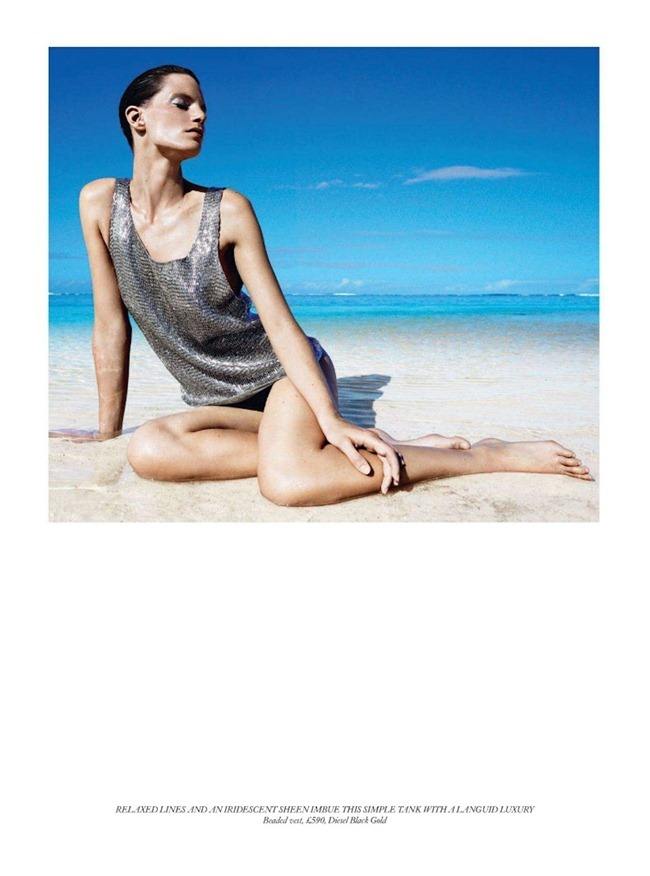 HARPER'S BAZAAR UK: IRIS STRUBEGGER IN "BEYOND THE SHIMMERING SEA" BY PHOTOGRAPHER HORST DIEKGERDES