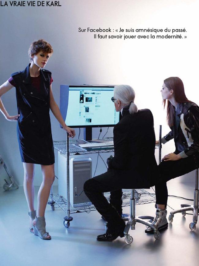 ELLE FRANCE: KARL LAGERFELD, SASKIA DE BRAUW & CAROLINE BRASCH NIELSEN IN "THE REAL LIFE OF KARL LAG