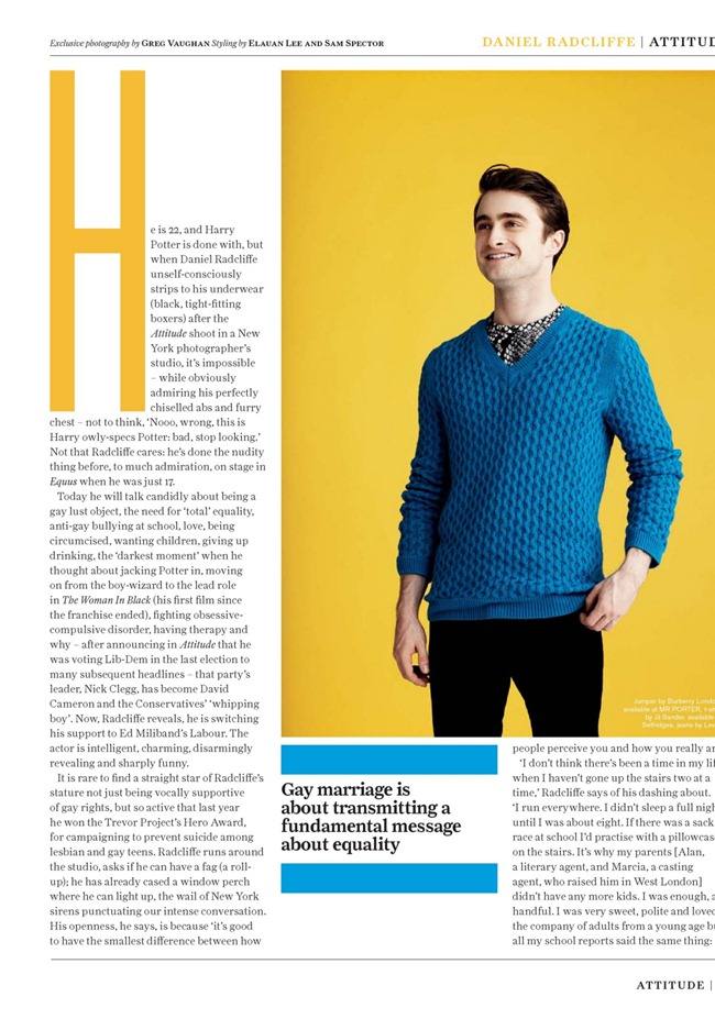 ATTITUDE UK: DANIEL RADCLIFFE BY PHOTOGRAPHER GREG VAUGHAN