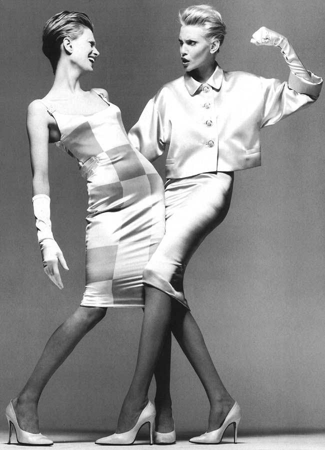 WE &hearts; VERSACE: NADJA AUERMANN & KRISTEN MCMENAMY FOR VERSACE SPRING 1995 BY PHOTOGRAPHER STEVEN MEISE