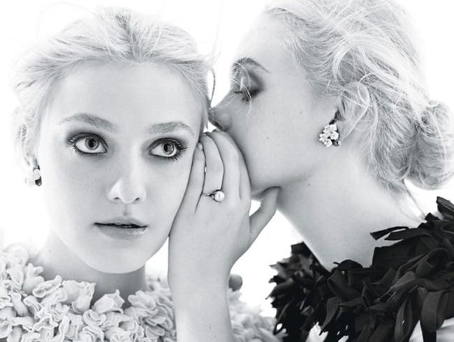 W MAGAZINE: DAKOTA FANNING & ELLE FANNING BY PHOTOGRAPHER MARIO SORRENTI