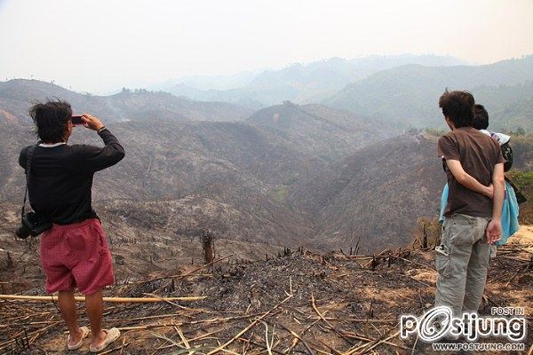 เผยภาพสุดสลด!! ภูเขาหัวโล้นสีดำราวนรก ที่จังหวัดน่าน