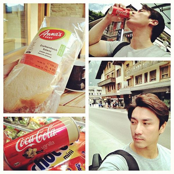 โป๊บ จากกองถ่าย คุณชายปวรรุจ ที่สวิส