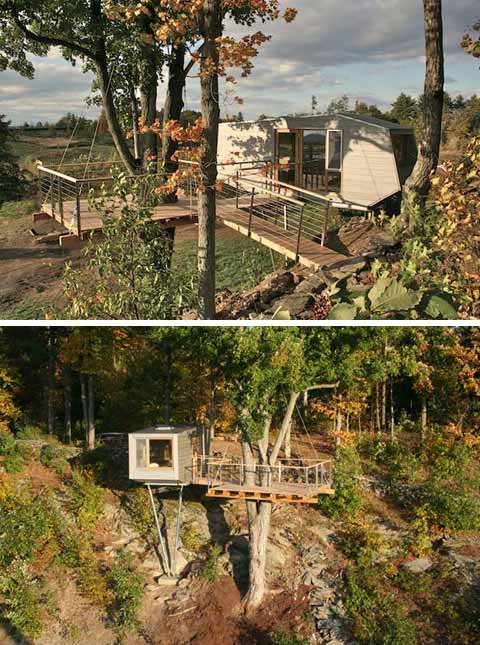 คนรักบ้านต้นไม้ 04 - Cliff Treehouse: A New York Getaway