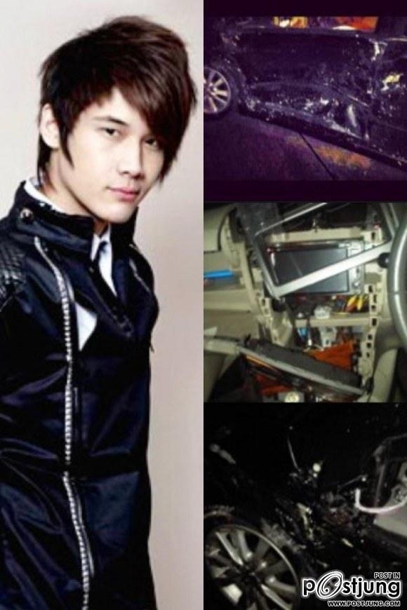 ‘แบงค์ ซีควินท์‘ ซวย! แท็กซี่พุ่งชนโชคดีไม่เจ็บ