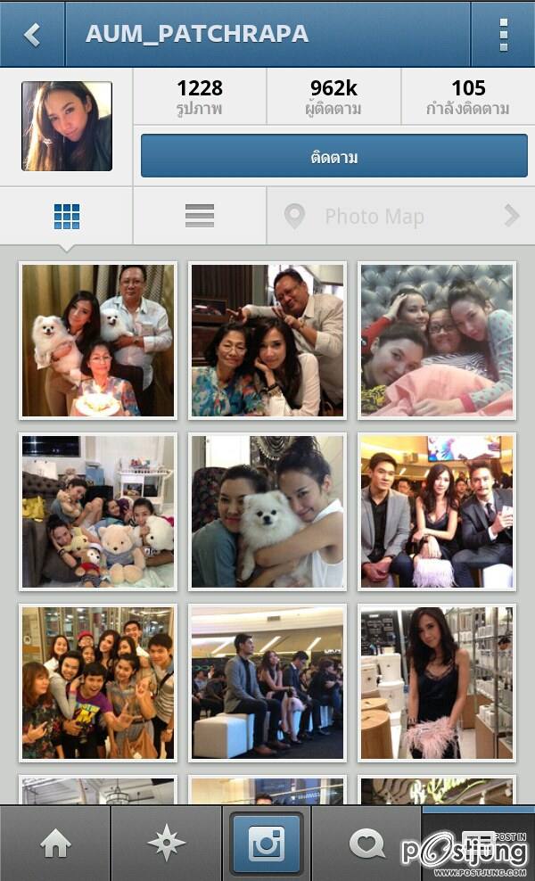 อั้ม พัชราภา ถ่ายรูป ใส่เสื้อ คำว่า แฟนแอม ลง Instargram