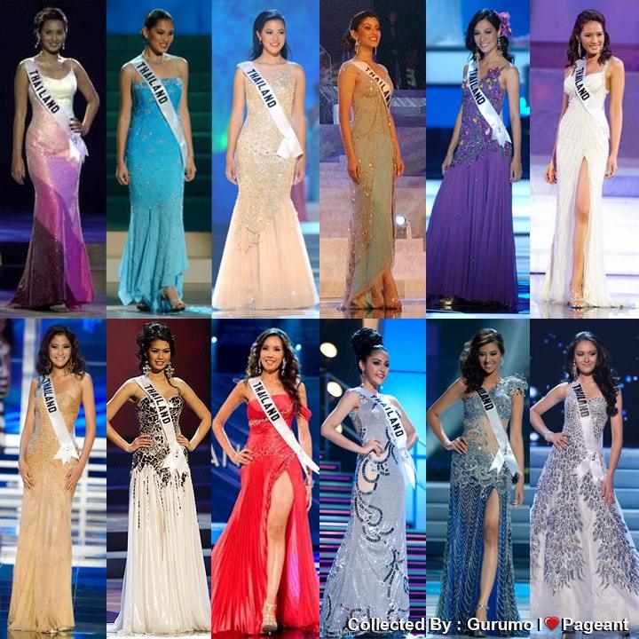 Miss Thailand Swimsuit and Evening Gown Presentation : Miss Universe 2001 - 2012