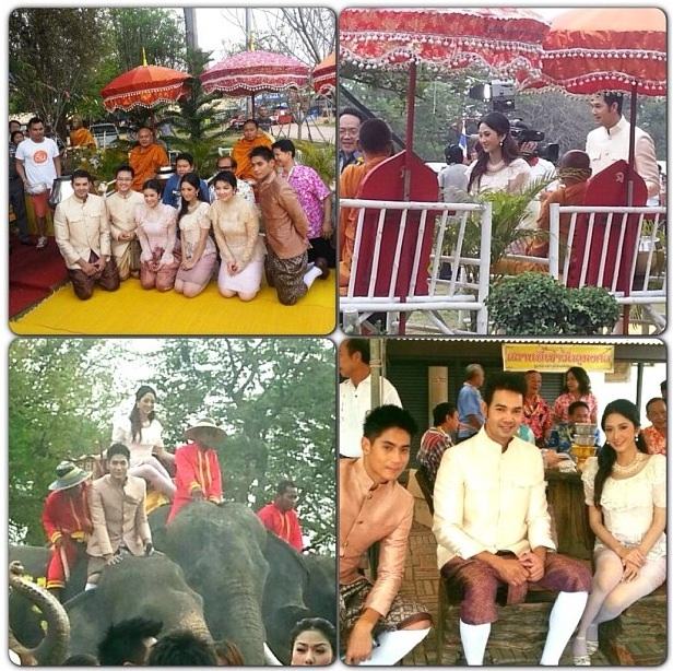 ยุ้ย จีรนันท์ (แม่เนียน)สวยงามในชุดไทยสากล งานบุญสงกรานต์ นำโดยเอก ธันญ์