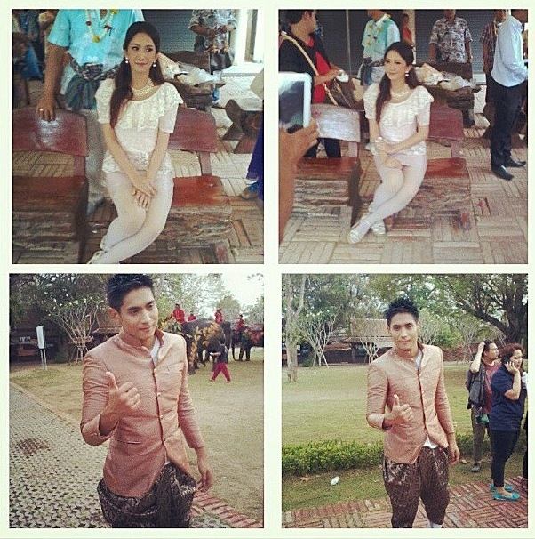 ยุ้ย จีรนันท์ (แม่เนียน)สวยงามในชุดไทยสากล งานบุญสงกรานต์ นำโดยเอก ธันญ์