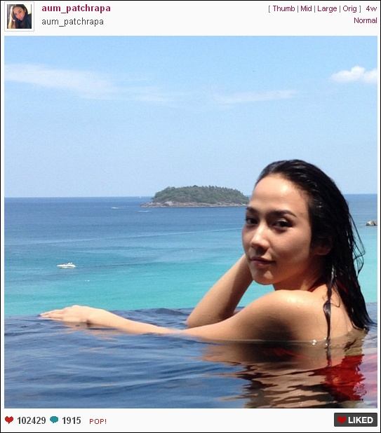 อั้ม พัชราภา ไชยเชื้อ กับ 100,000 Like ใน Instagram ทั้ง 2 รูป !