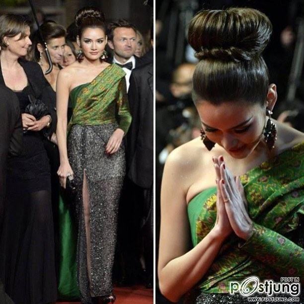 ญาญ่าหญิงงดงามในชุดไทยจากเมืองคานส์