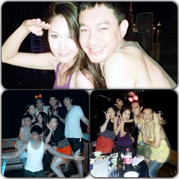 ยุ้ย ธัญญ์ พร้อมแก้งเพื่อน ปาร์ตี้สุดเฮฮาบนแพเมืองกาญจน์