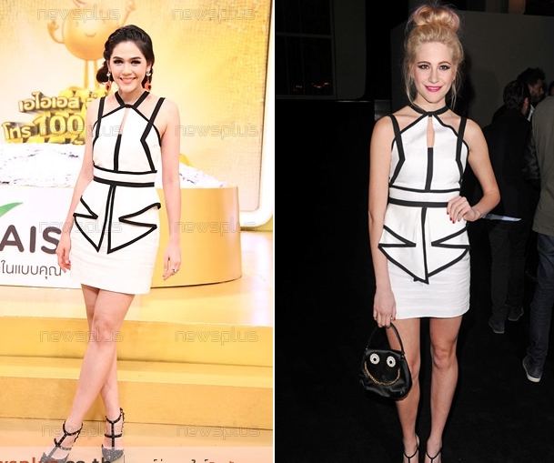ชมพู่ in Sass bide dress purchasing black trim