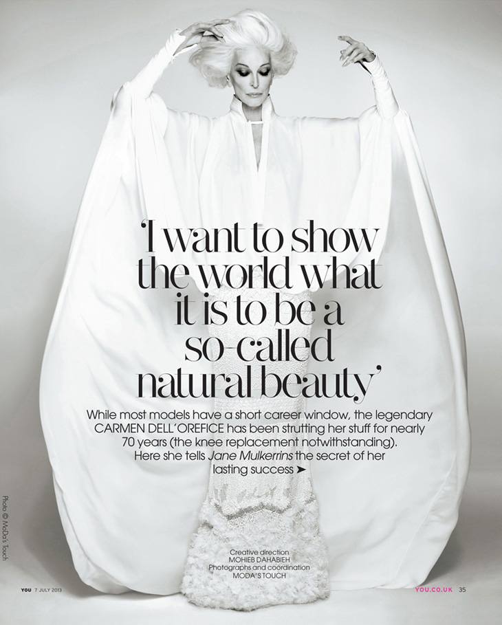 Carmen Dell’Orefice @ You Magazine July 2013