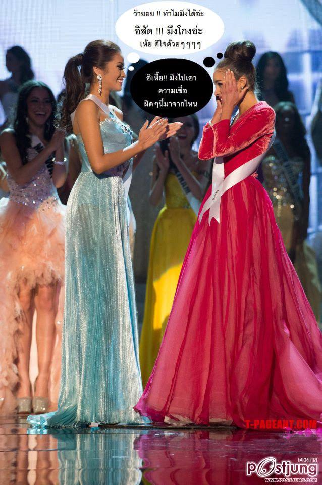 ช่วงนี้ Miss Univers Thailand 2013 กำลังลุ้นชุดประจำชาติ เรามาดูอะไรขำๆ บนเวที Miss Univers 2012 กัน
