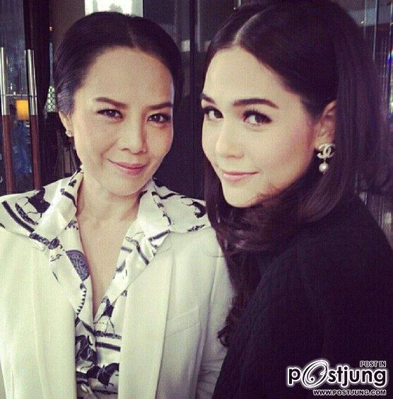 สองนางพญา ชมพู่ และ ต่าย. สวยหรูดูแพง ในกองถ่าย จาก Instargram
