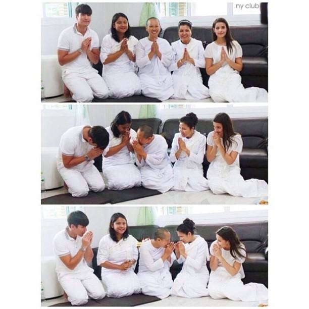 ณเดชน์ ญาญ่า ควงคู่ร่วมทำบุญพร้อมคุณแม่ ที่วัดนาหลวง