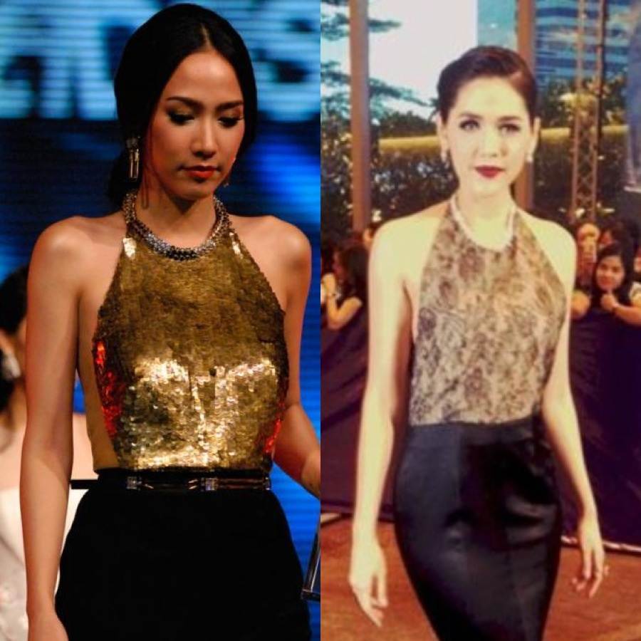 >>>>.อั้ม พัชราภา ใส่แบรนด์ Alexander Mcqueen Resort 2013 vs ชมพู่ ใส่ แบรนด์ vatanika 2013