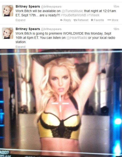 Britney กำหนดการพรีเมียร์ ซิงเกิ้ล #WorkBitch