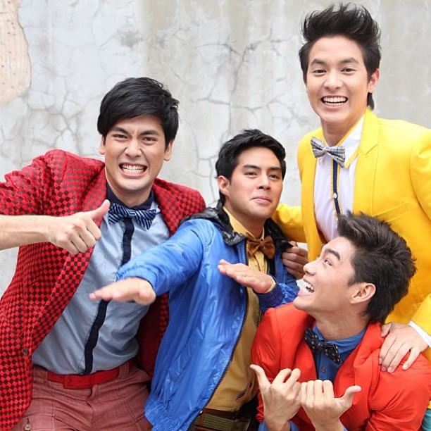 บอม ธนิน-ท็อป จรณ +เต้ย พงศกร    คู่ซี้ดารา